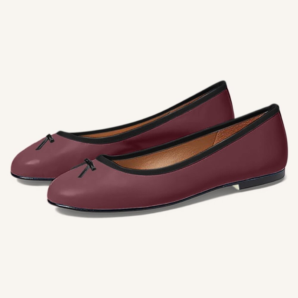 M.A.M.A. Bow Collection - Women's Ballet Flats | Burgundy